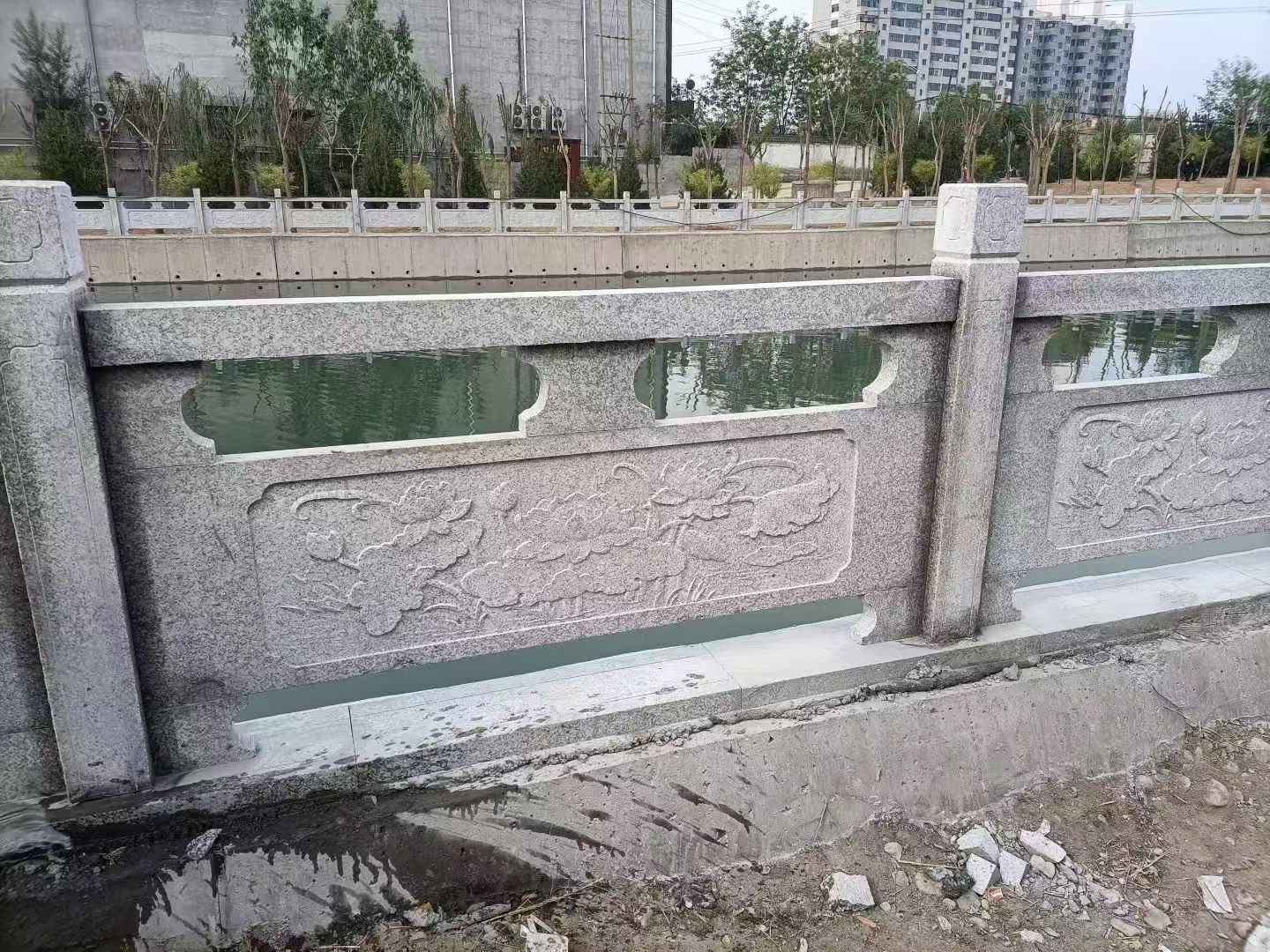 吐鲁番 芙蓉白大花桥梁、河道,石材栏杆、围栏、护栏